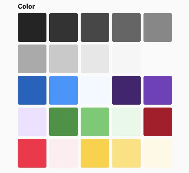 The color palette of the library