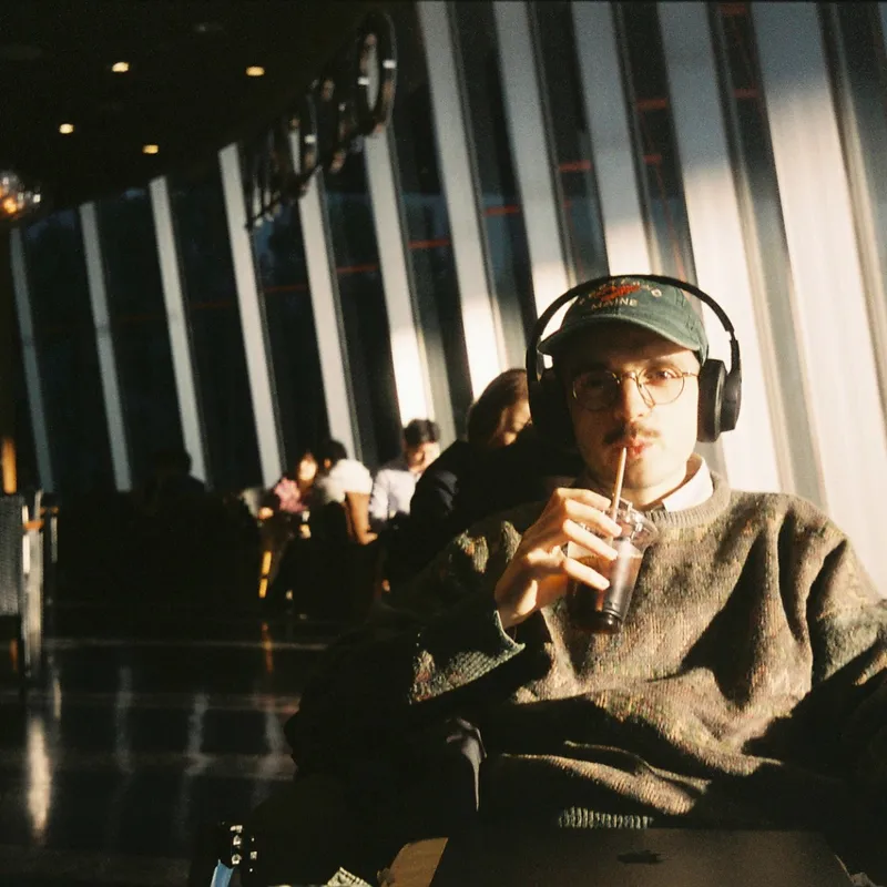 Picture of me inside a coffee lounge in Osaka